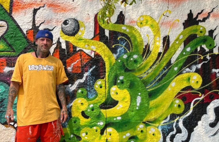 MURO AO REDOR DO CLUBE UNIÃO RECEBE GRAFITE DE ARTISTAS ARUJAENSES