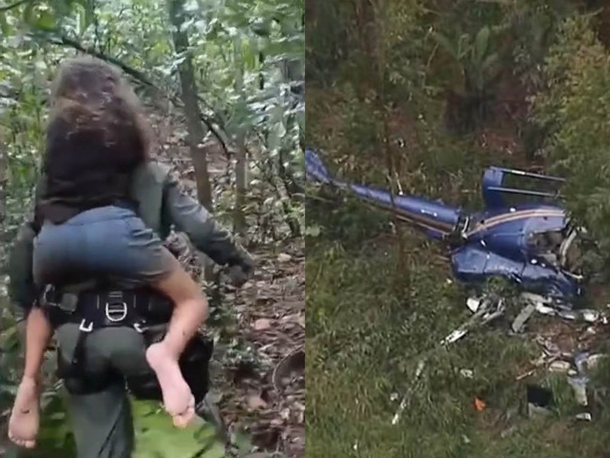 PILOTO E CRIANÇA SÃO RESGATADOS APÓS QUEDA DE HELICÓPTERO EM SP
