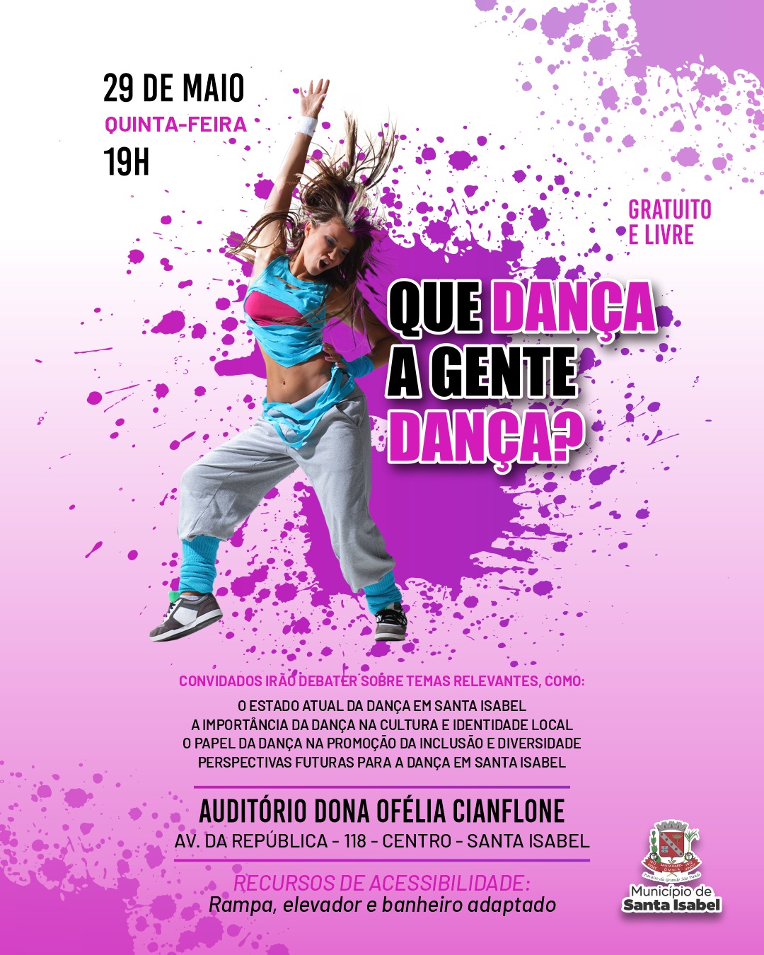 SANTA ISABEL PROMOVE DEBATE SOBRE CULTURA, INCLUSÃO E OS RUMOS DA DANÇA