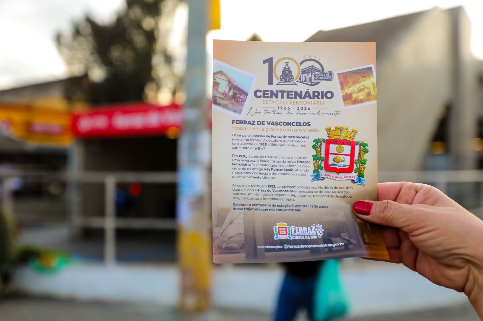FERRAZ CELEBRA CENTENÁRIO DA ESTAÇÃO FERROVIÁRIA E ANUNCIA REVITALIZAÇÃO DO CENTRO